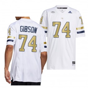 Tyler Gibson Georgia Tech Yellow Jackets 2022 Home Premier Football Jersey Men's White #74 Uniform