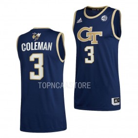 Dallan Coleman #3 Georgia Tech Yellow Jackets Alternate Basketball Swingman Jersey 2022-23 Navy