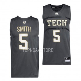 Georgia Tech Yellow Jackets Deivon Smith Swingman Basketball uniform Grey #5 Jersey 2022-23