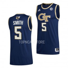 Deivon Smith #5 Georgia Tech Yellow Jackets Alternate Basketball Swingman Jersey 2022-23 Navy