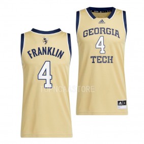 Javon Franklin Georgia Tech Yellow Jackets #4 Beige Swingman Basketball Jersey 2022-23