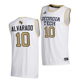 Georgia Tech Yellow Jackets Jose Alvarado White 2020-21 College Basketball Jersey