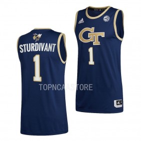 Kyle Sturdivant #1 Georgia Tech Yellow Jackets Alternate Basketball Swingman Jersey 2022-23 Navy