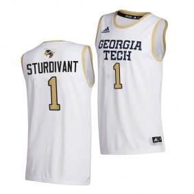 Georgia Tech Yellow Jackets Kyle Sturdivant White 2020-21 College Basketball Jersey