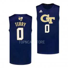 Georgia Tech Yellow Jackets Lance Terry Navy #0 Jersey 2022-23 Swingman Basketball