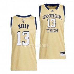 Miles Kelly Georgia Tech Yellow Jackets #13 Beige Swingman Basketball Jersey 2022-23