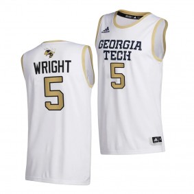 Georgia Tech Yellow Jackets Moses Wright White 2020-21 College Basketball Jersey